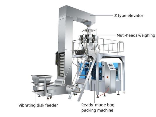 コーヒー豆とナッツのための多重重量頭電動ドイパックパッキングマシン