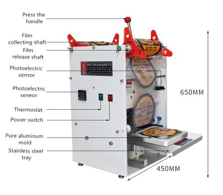 工業用ファストフードボックスランチトレイシール機