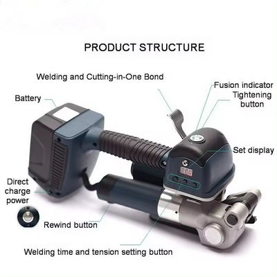 4000mah 電池容量 高圧PP/PETストラップパッケージ用の電気ストラッピングツール