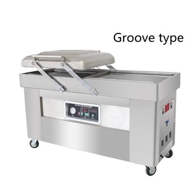 牛肉ステーキ プラスチック製の包装 40m3/h パンプ速度 垂直式ダブル室真空包装機