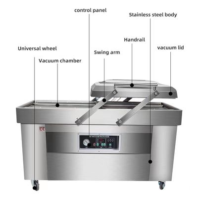 900W 220V 工業用食品包装機械のための二室肉真空密封機