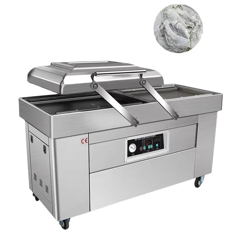 1500W ダブルチャンバー真空包装機 穀物 米 レンガ カビアール 日付 魚