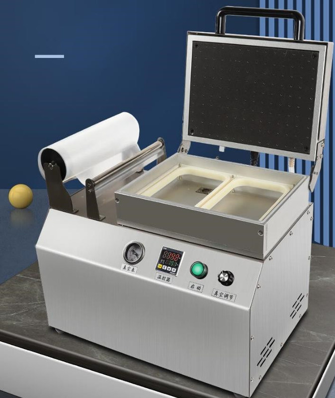 プラスチック製の包装材料で電動駆動の海産物の真空熱形化機械